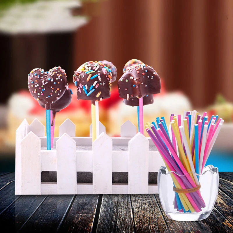 100Pcs/Lot Paper Lollipop Stic - Paper Straw Color 评论和价格