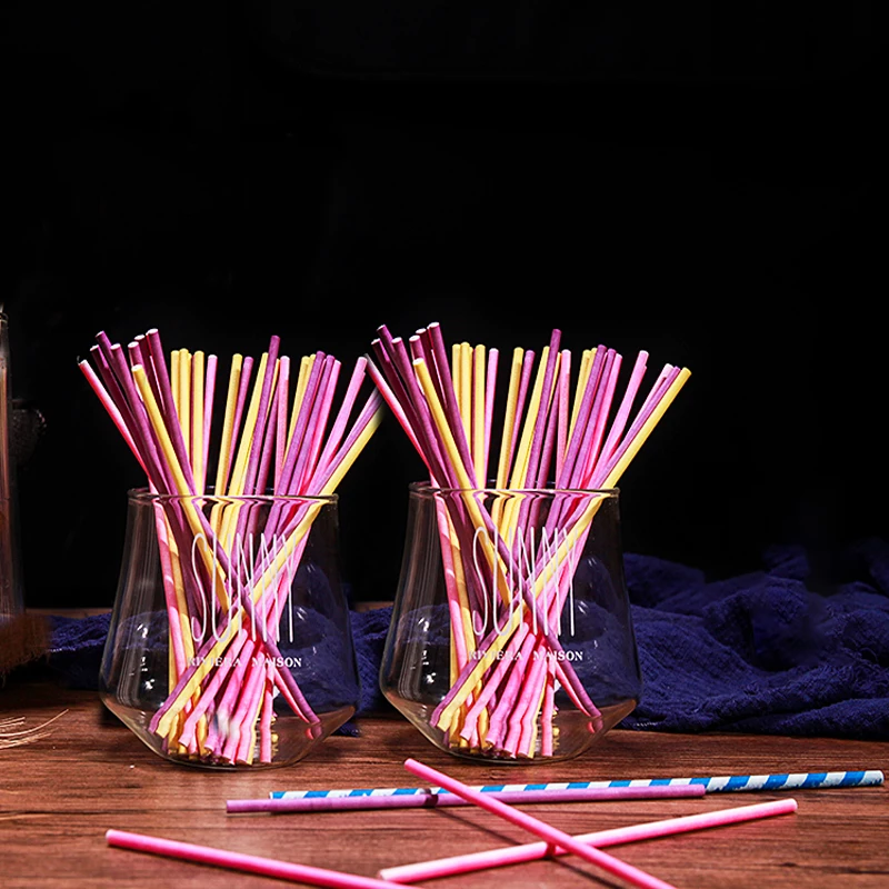 100Pcs/Lot Paper Lollipop Stic - Paper Straw Color 评论和价格